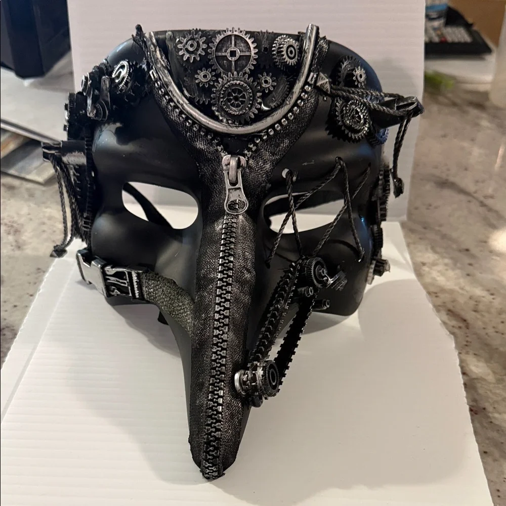 Black Steampunk Leather Mask Bag - Unbranded